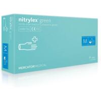 Перчатки нитриловые смотровые Nitrylex нестерильные неприпудренные размер M 100 шт зеленые