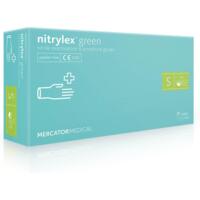 Перчатки нитриловые смотровые Nitrylex нестерильные неприпудренные размер S 100 шт зеленые