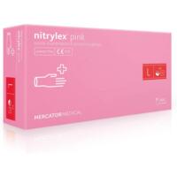Перчатки нитриловые смотровые Nitrylex нестерильные неприпудренные размер L 100 шт розовые