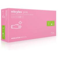 Рукавички нітрилові оглядові Nitrylex нестерильні неприпудрені розмір S 100 шт рожеві
