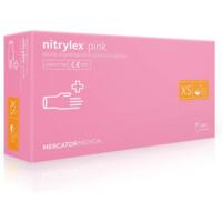 Перчатки нитриловые смотровые Nitrylex нестерильные неприпудренные размер XS 100 шт розовые