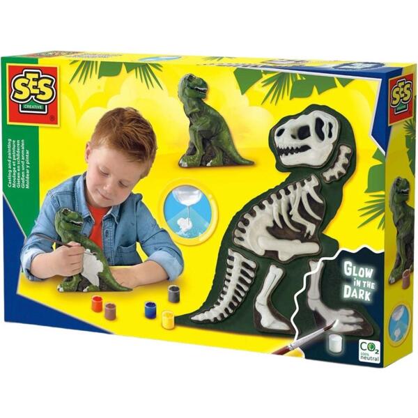 

Набор для создания гипсовой фигурки Ses Creative Ти-Рэкс со скелетом (гипс,формочка,клей,6 красок,губка,щеточка) (14206S