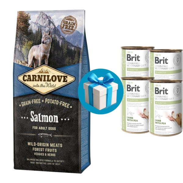 

Сухой корм для собак Carnilove Salmon Adult 12 кг+ 4шт Консерва Brit GF Veterinary Diets 400г в Подарок