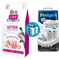 Сухой корм для котят Brit Care Growth&Developmen с курицей/индейкой 7кг+Наполнитель 8л в Подарок