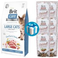 Сухой корм для котов Brit Care Power and Vitality 7кг+ 6 шт Лакомство Brit Care Hairball 50г в Подарок