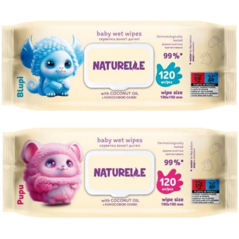 Влажные салфетки Naturelle детские с кокосовым маслом 120 шт фото 1