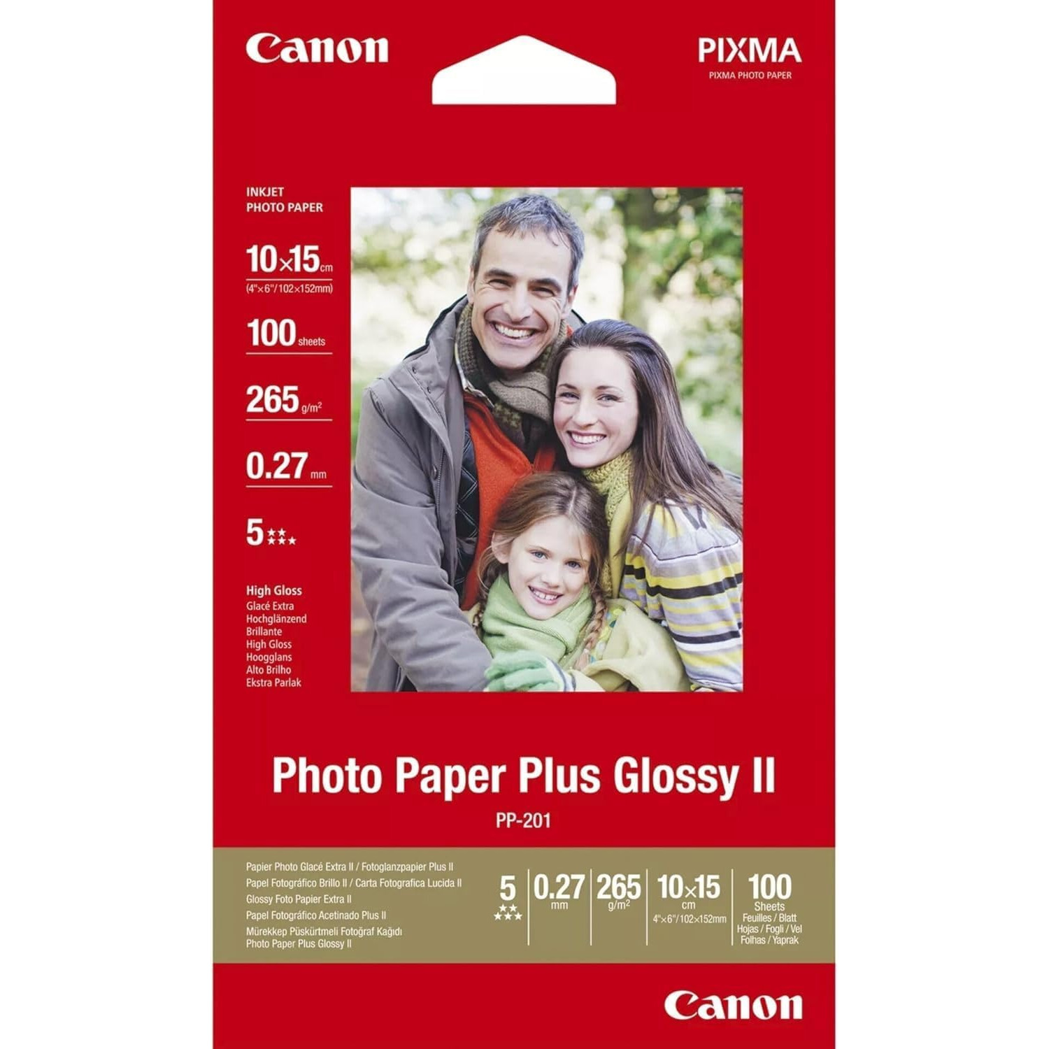 Фотопапір Canon Photo Paper Glossy PP-201 10х15 100 арк (2311B072)фото1
