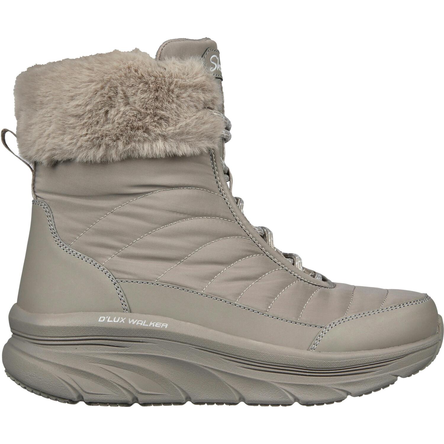 Сапоги дутики женские Skechers D'Lux Walker 167388 DKTP 40 (10 US) бежевые