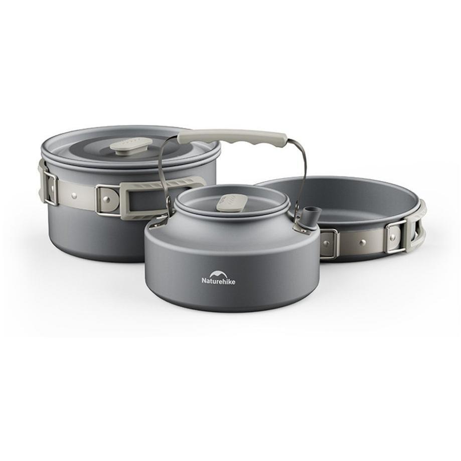 Набір посуду (каструля, сковорідка, чайник) Naturehike CNK2450CF010, алюмінійфото1