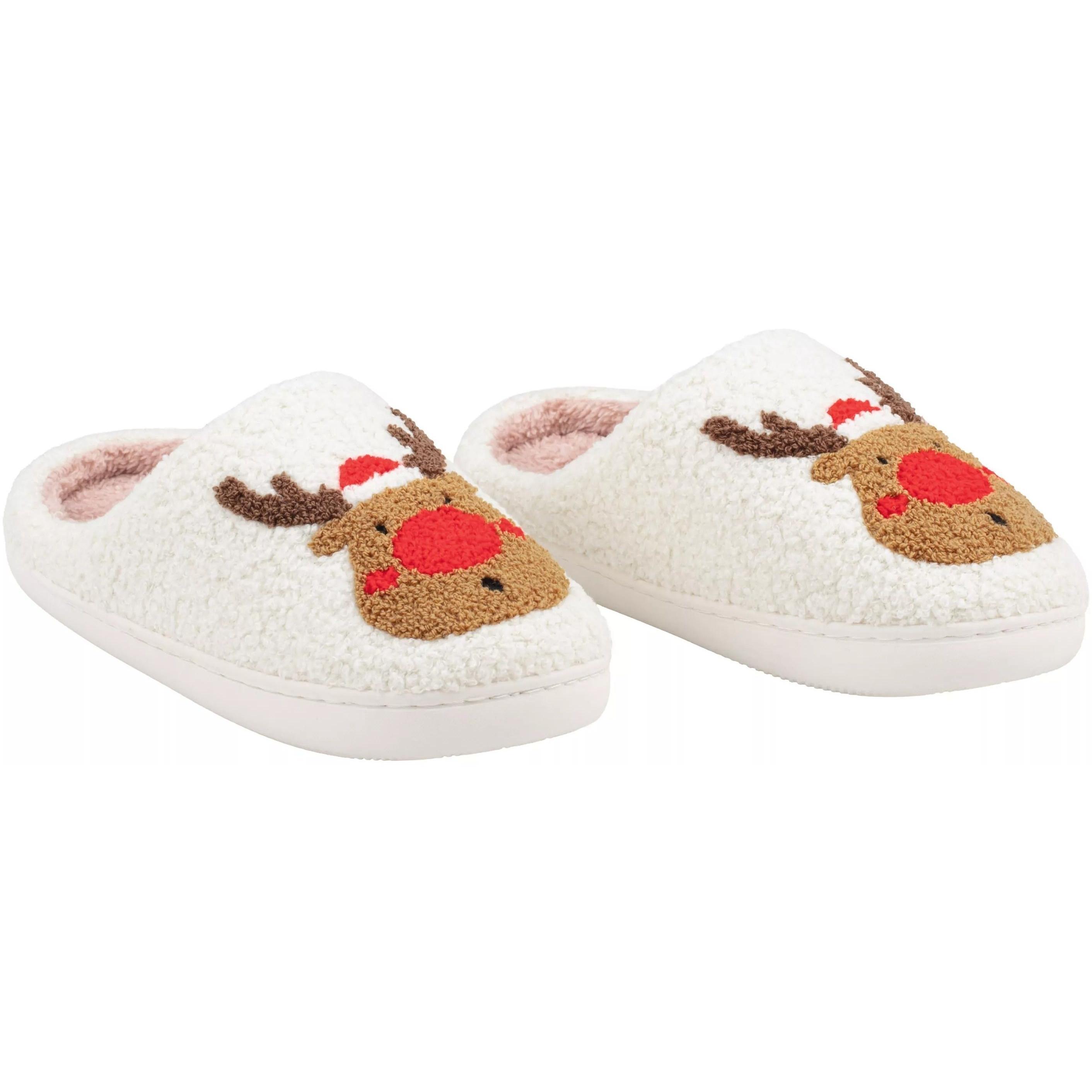 Обувь домашняя ARDESTO Christmas 40/41 размер, 100% полиэстер, подошва 100% резина, белый фото 1