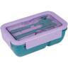 Ланч-бокс Yes Fusion 850 мл з приладдям фіолетово-зелений (708170)
