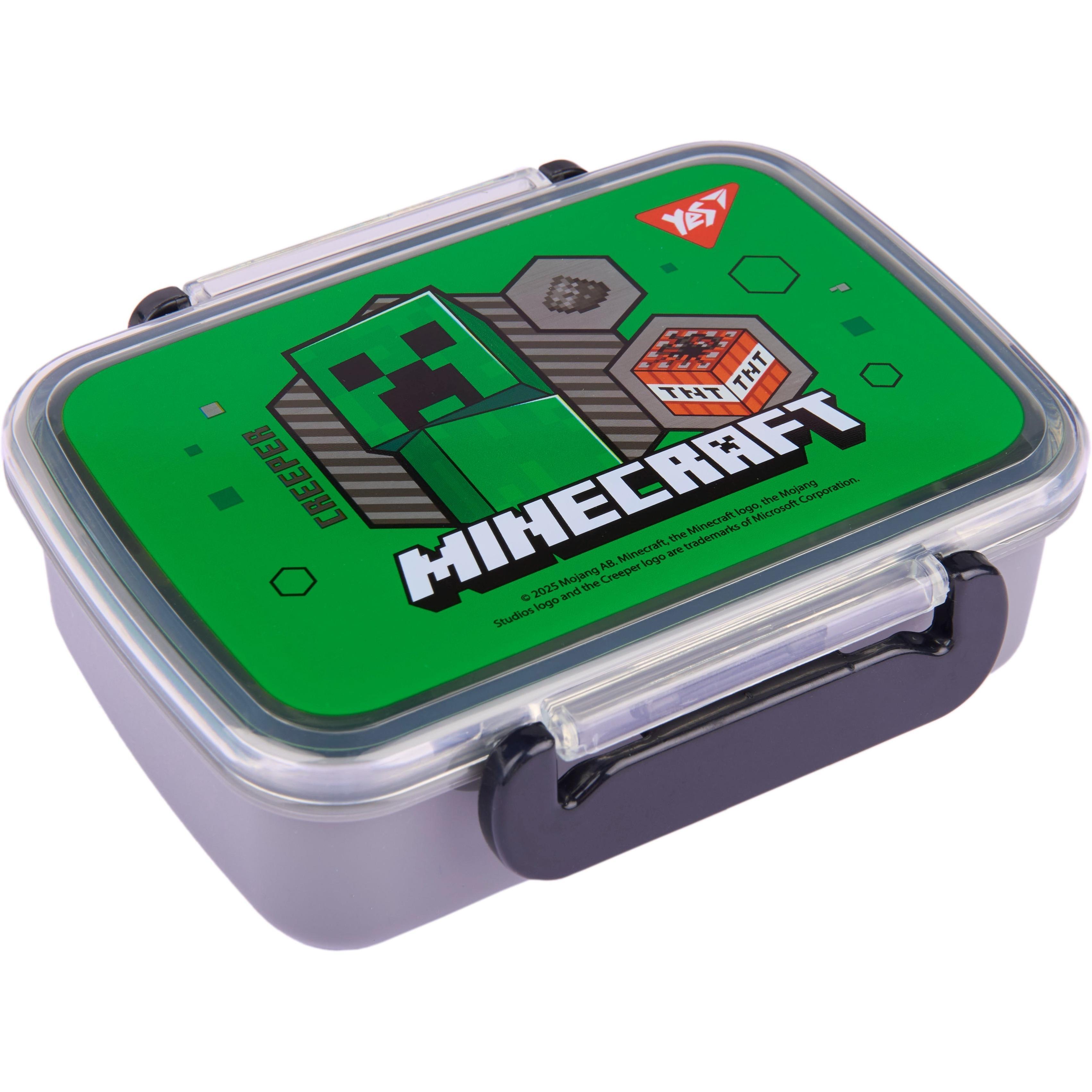 Ланч-бокс Yes Minecraft.Creeper 420 мл, сірий (708362)фото1