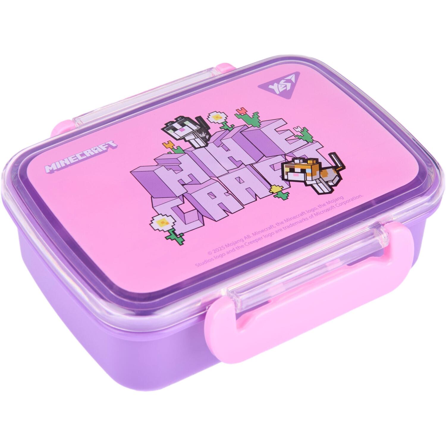 Ланч-бокс Yes Minecraft.Spring 420 мл, фіолетовий (708363)фото
