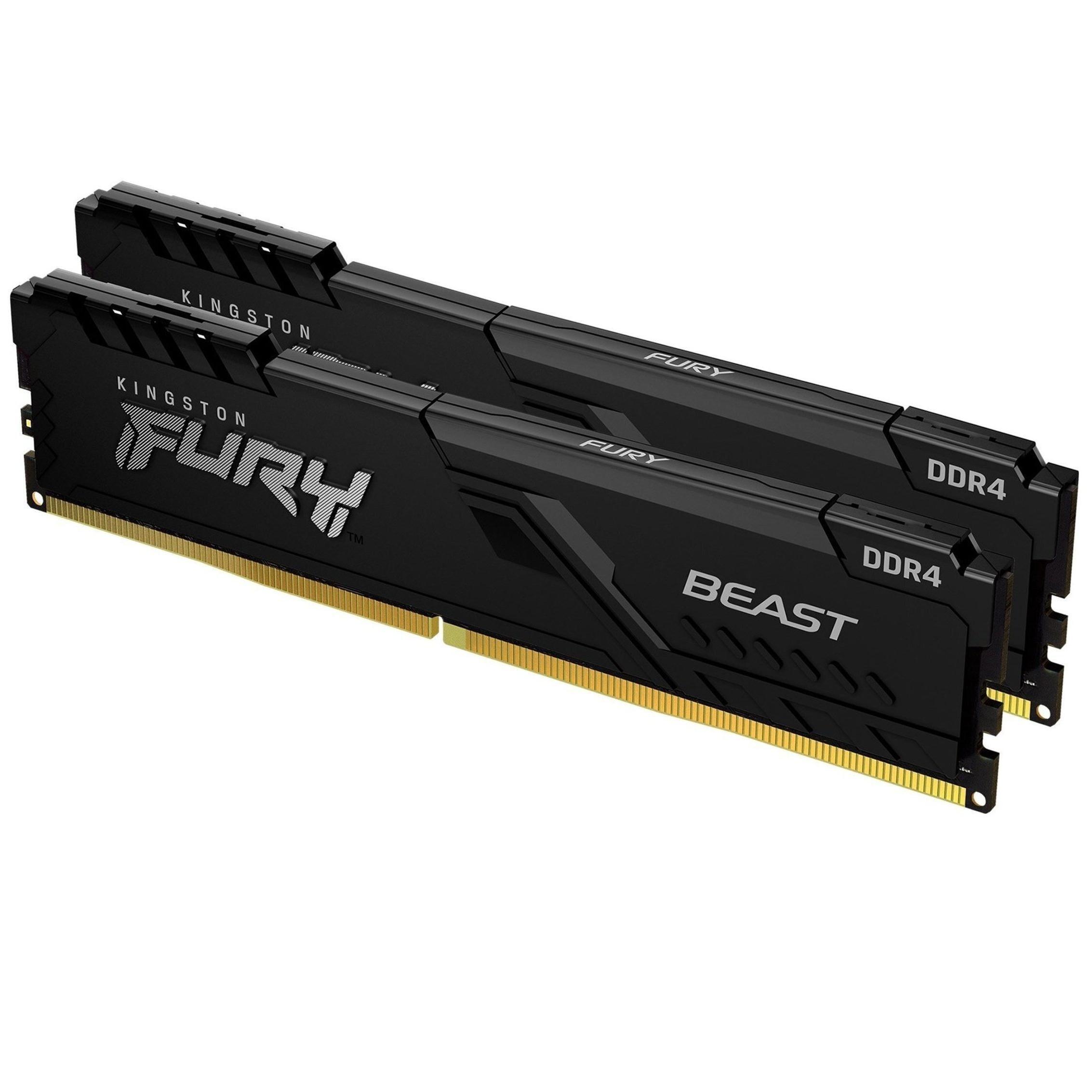 Пам`ять для ПК Kingston DDR4 16GB KIT (8GBx2) 3200 FURY Beast (KF432C16BBK2/16WP)фото1