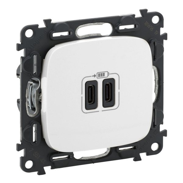 

Розетка Legrand Valena ALLURE USB-C+USB-C , 3А, 5V, белый (755345)