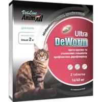 Противогельминтный препарат для кошек от 2 кг AnimAll VetLine DeWorm Ultra 2 таб