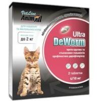 Противогельминтный препарат для кошек и котят до 2 кг AnimAll VetLine DeWorm Ultra 2 таб