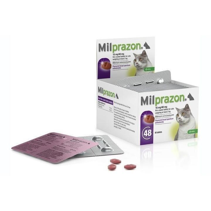 Антигельмітні таблетки для котів Мілзапрон 16 мг/40 мг (блістер 4 таб)фото1