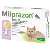 Противогельминтные таблетки для кошек Мілзапрон 4 мг/10 мг (блистер 4 таб)