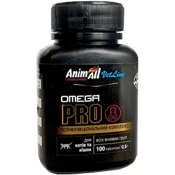 Витамины для кошек AnimAll VetLine Cat Omega PRO 0,5 г х 100 таб