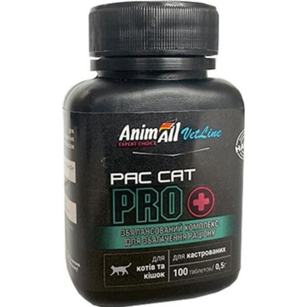 

Витамины для кошек AnimAll VetLine Pack Cat PRO 0,5 г х 100 таб