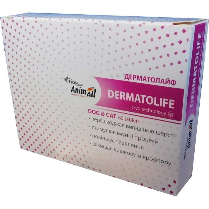 Витамины для кошек и собак AnimAll PhytoLine Dermatolife 60 таб фото 1