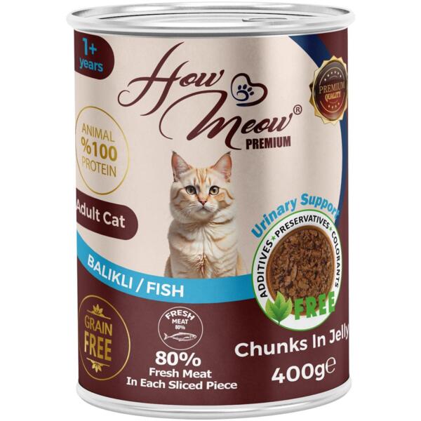 

Влажный корм для взрослых кошек How Meow Adult Cat с рыбой 400 г