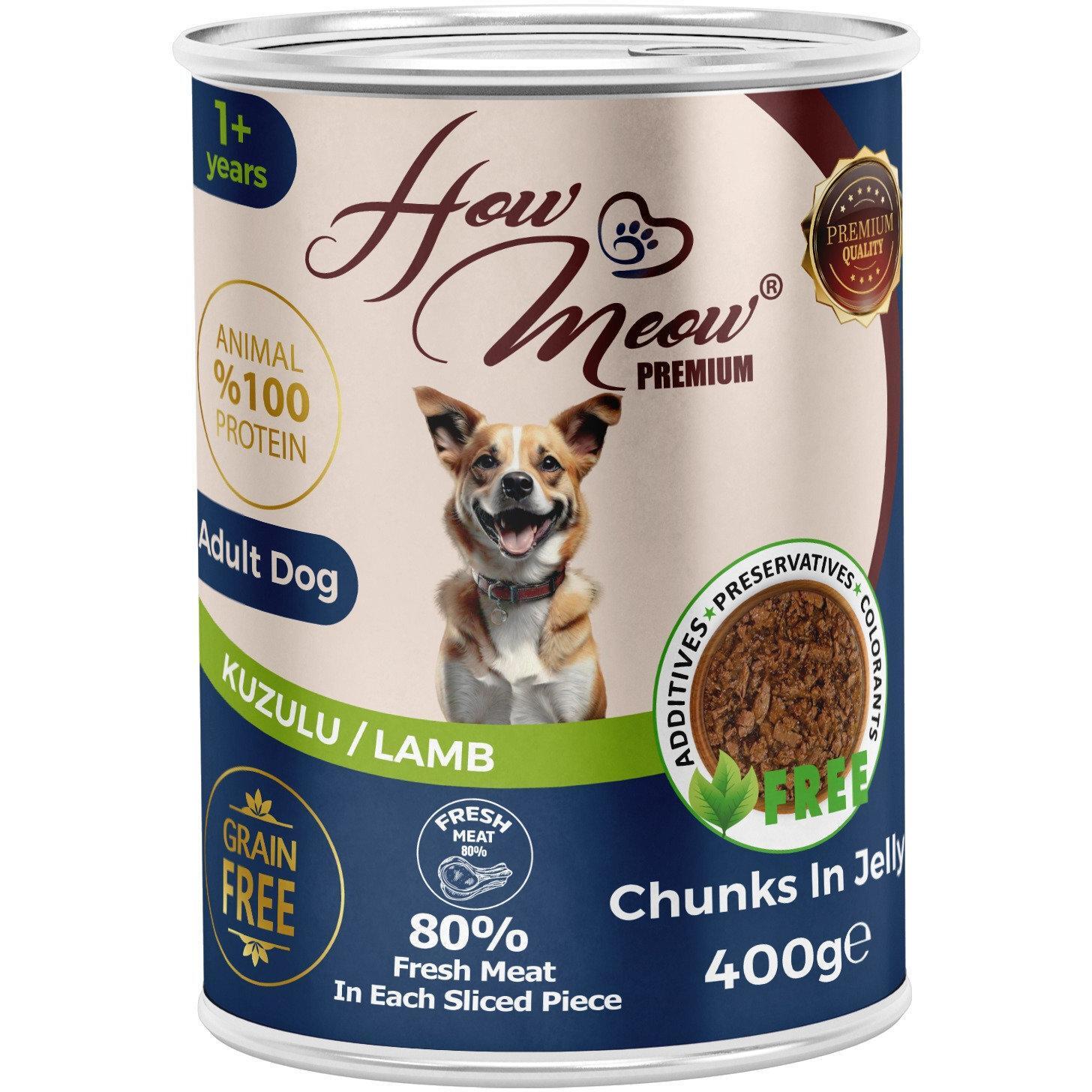 Влажный корм для взрослых собак How Meow Dog с ягненком 400 г фото 1