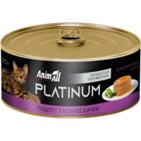 Влажный корм для кошек AnimAll Platinum нежный паштет с уткой 70 г