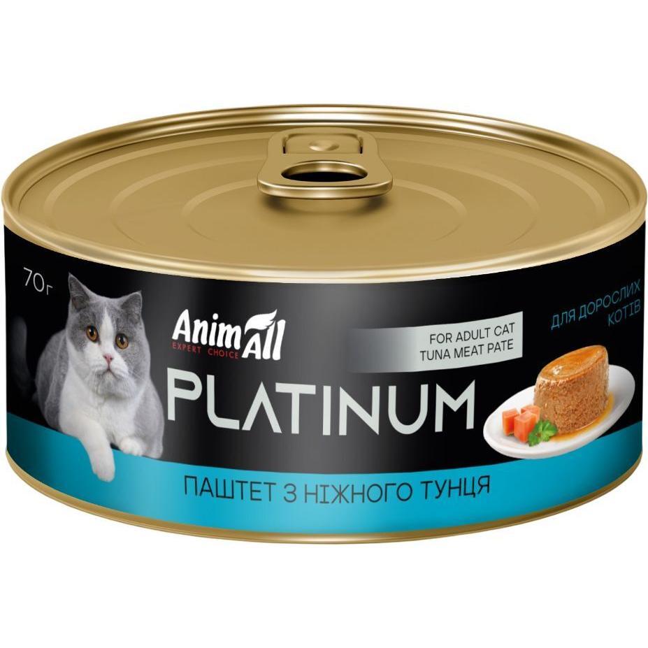 Влажный корм для кошек AnimAll Platinum нежный паштет с тунцом 70 г фото 1