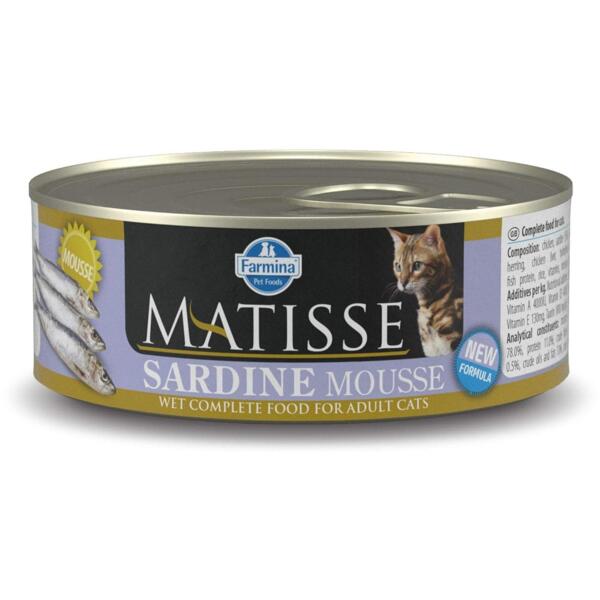 

Влажный корм для кошек Farmina Matisse Cat Mousse sardine с сардиной 85 г