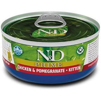 Влажный корм для кошек Farmina N&D Grain Free Prime Chicken Kitten с курицей и гранатом 70 г
