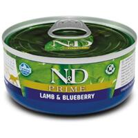 Вологий корм для котів Farmina N&D Grain Free Prime Lamb Adult з ягням та чорницею 70 г