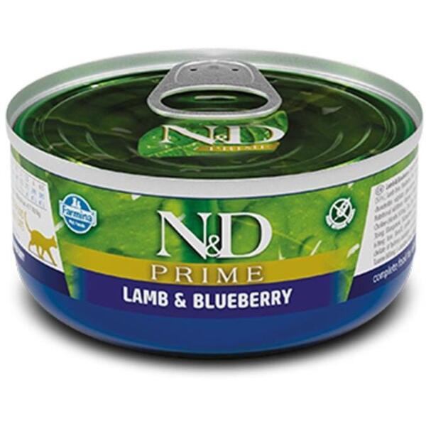 

Влажный корм для кошек Farmina N&D Grain Free Prime Lamb Adult с ягненком и черникой 70 г