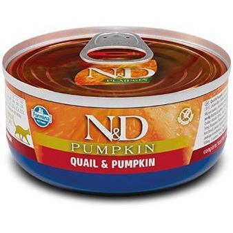 

Влажный корм для кошек Farmina N&D Grain Free Pumpkin Quail Adult с тыквой и перепелом 70 г