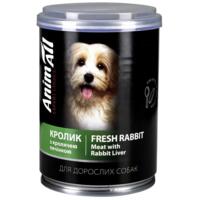 Влажный корм для собак AnimAll с кроликом и кроличьей печенью 375 г