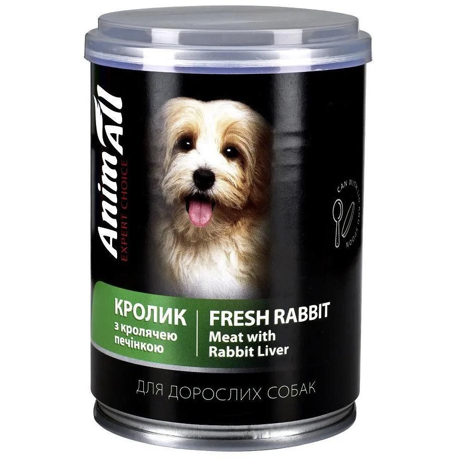 Влажный корм для собак AnimAll с кроликом и кроличьей печенью 375 г фото 1