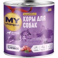 Влажный корм для собак My Champion кусочки с телятиной 415 г