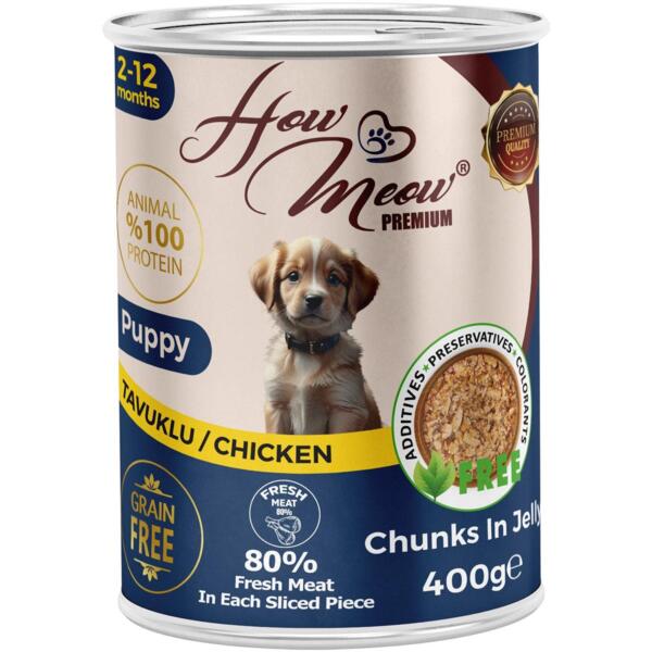 

Влажный корм для щенков How Meow Puppy с курицей 400 г