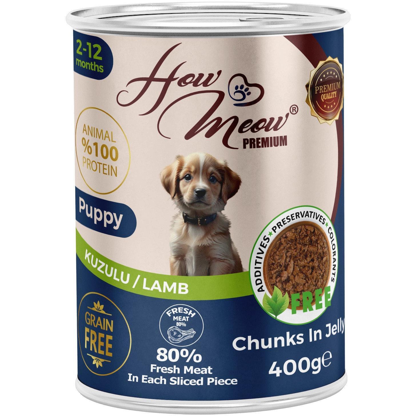 Влажный корм для щенков How Meow Puppy с ягненком 400 г фото 