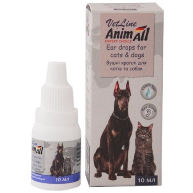 Вушні краплі для котів і собак AnimAll VetLine 10 млфото1
