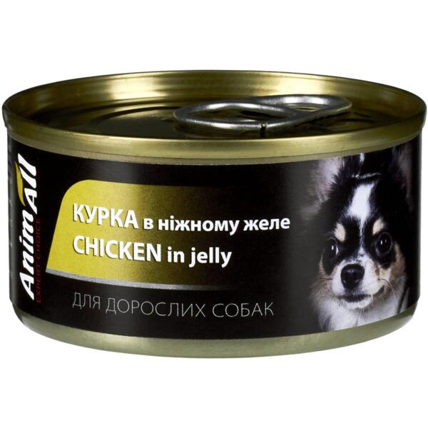 

Влажный корм для собак AnimAll курица в нежном желе 85 г