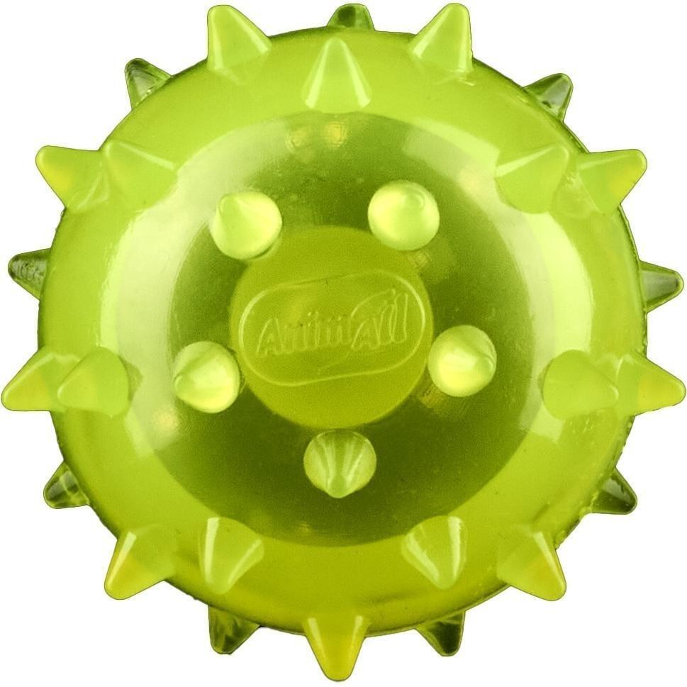 Іграшка AnimAll Fun М’яч шипований з пищалкою 45 мм жовтийфото