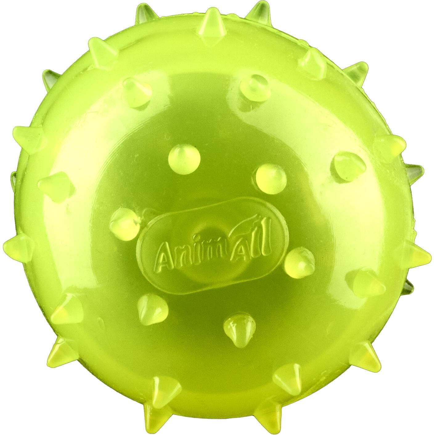 Іграшка AnimAll Fun М’яч шипований з пищалкою 65 мм жовтийфото