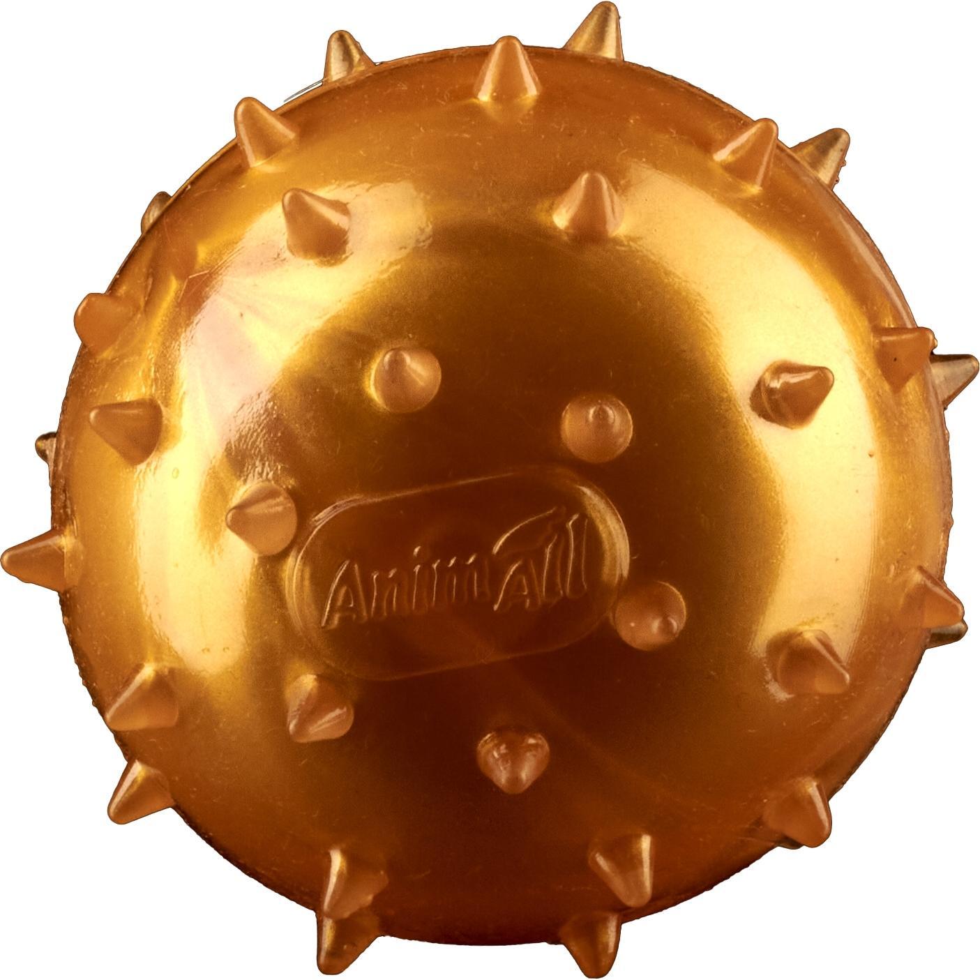 Іграшка AnimAll Fun М’яч шипований з пищалкою 65 мм золотийфото1