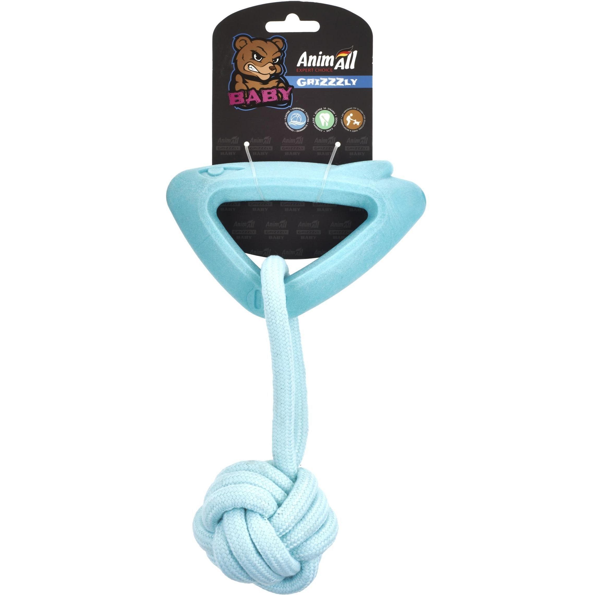 Игрушка AnimAll GrizZzly Baby Акула с Канатом мятная 15,8х10,2х2,8 см фото 1