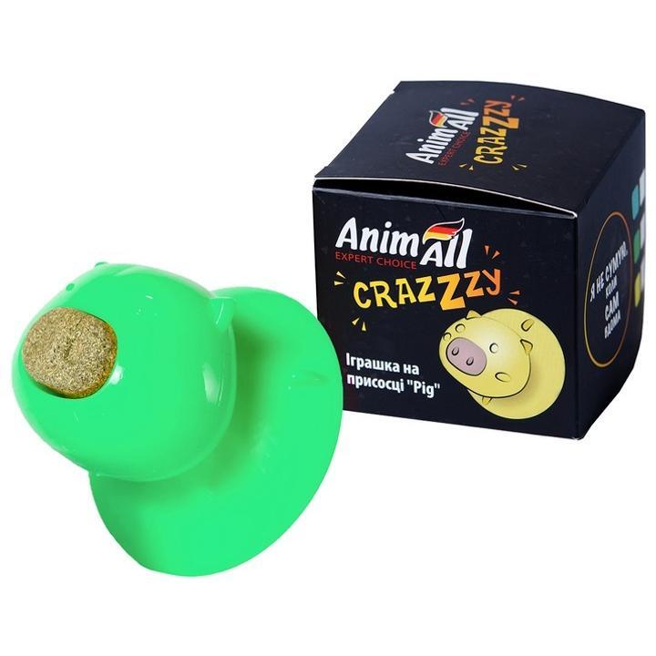 Іграшка для котів на присосці AnimAll GrizZzly Pig зеленафото1