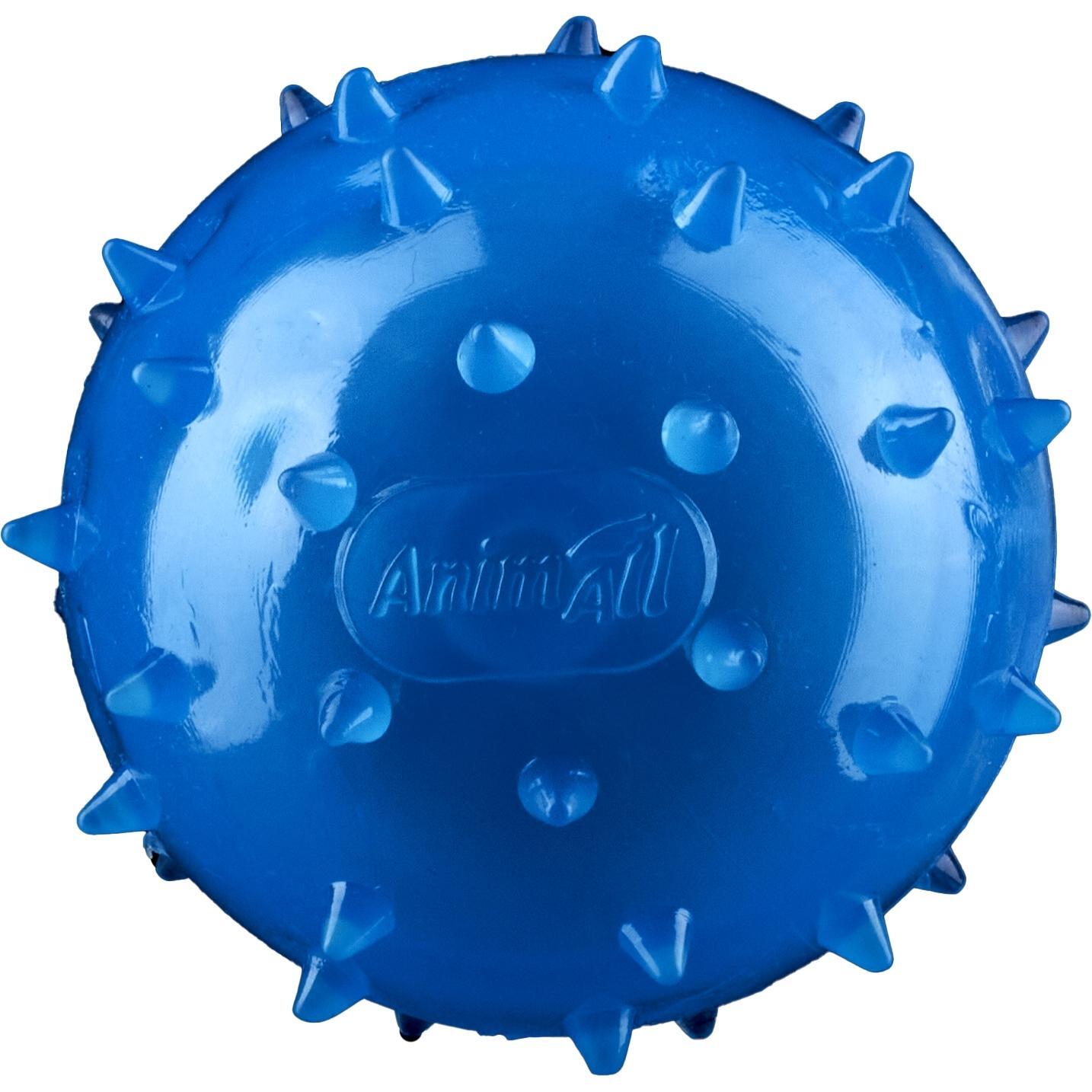 Іграшка AnimAll Fun М’яч шипований з пищалкою 75 мм синійфото1