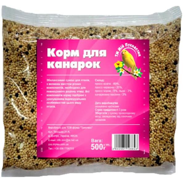 

Корм для канареек Мій Пухнастик полнорационный 500 г