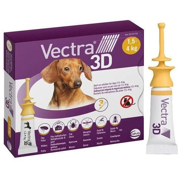 

Противопаразитарные капли для кошек Ceva Vectra 3D 1.5-4.0 кг 3 х 0.8 мл